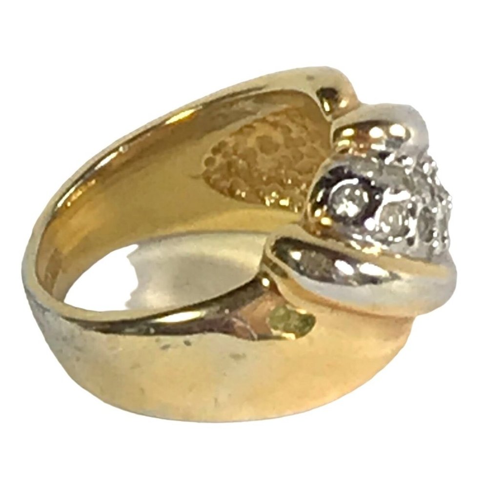 ESPO Joseph Esposito 14K GE Gold Plated Ring with Pave Set Clear Crystals Size 7 - Picture 5 of 7